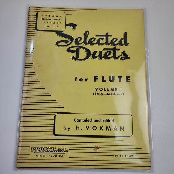 Other - Selected Duets for Flute Volume I Easy- Medium Rubank Sheet Music Book #SM2